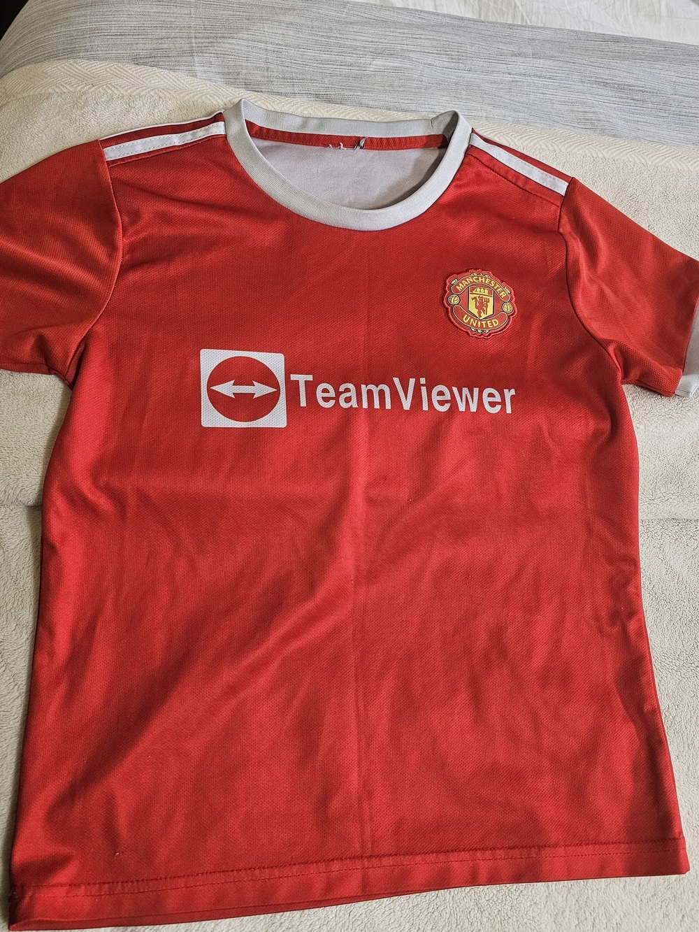 Kids' Red TeamViewer Soccer Jersey